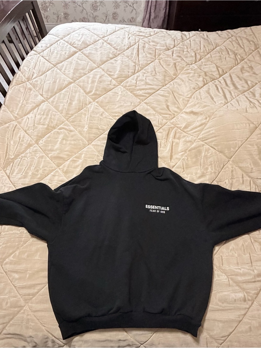 Fear of God Essentials Black Crewneck Hoodie Sweater
